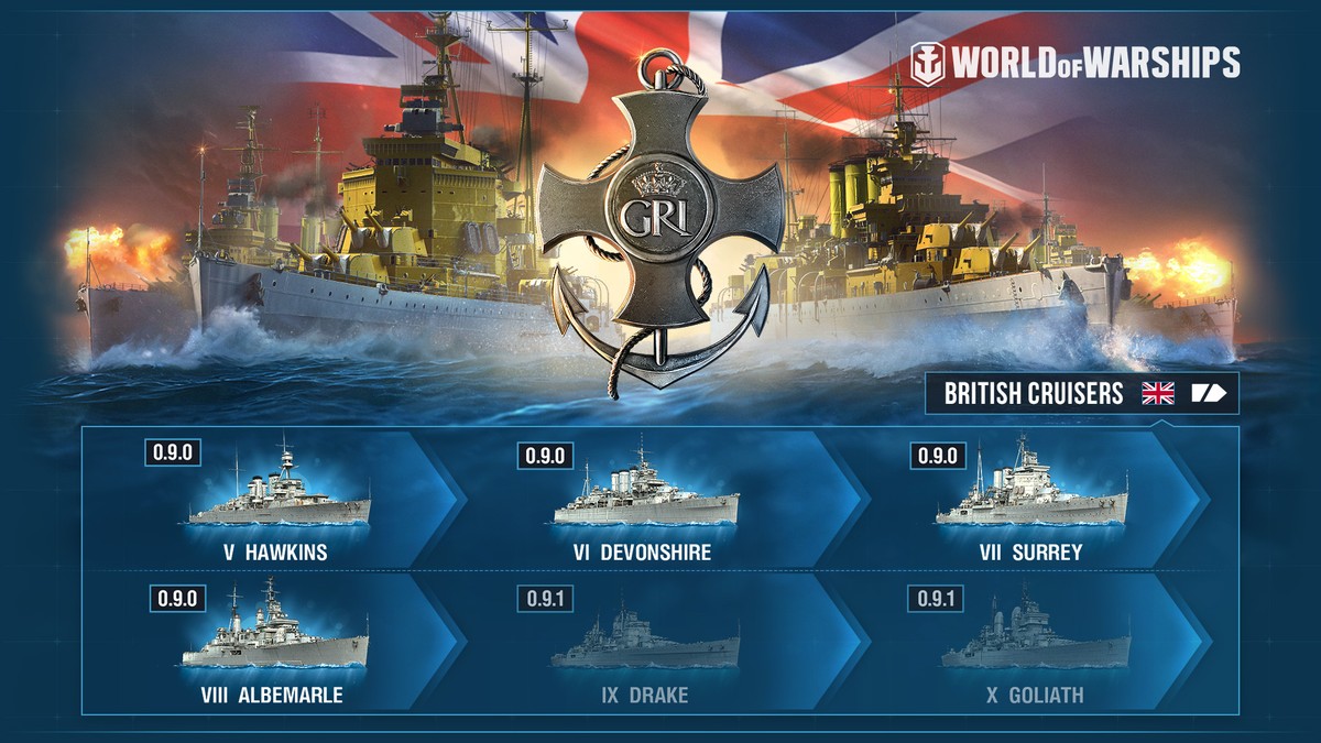 アップデート 0 9 0 イギリス重巡洋艦 World Of Warships